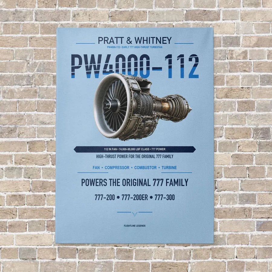 PW4000-112 vertical canvas print - no frame - light blue background