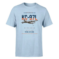 Thumbnail for KC-97L STRATOFREIGHTER design on light blue double-side t-shirt, single-side print