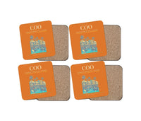 Thumbnail for Cadjehoun Airport (COO) design on orange 4 pieces set coaster