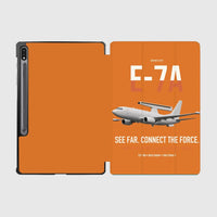 Thumbnail for E-7A Wedgetail design on orange samsung tablet tablet case