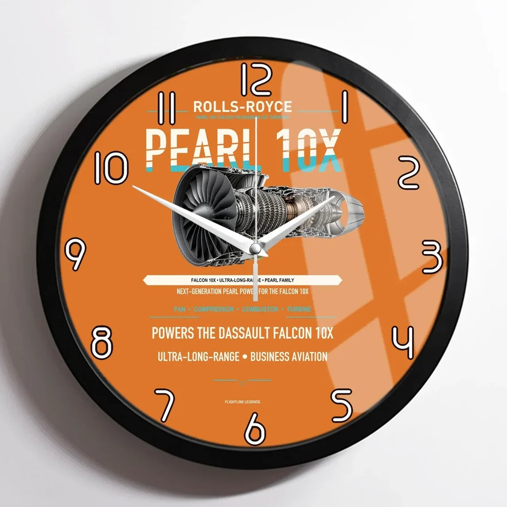 PEARL 10X design on orange framed wall clock