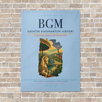 Thumbnail for Greater Binghamton Airport BGM vertical canvas print - no frame - light blue background