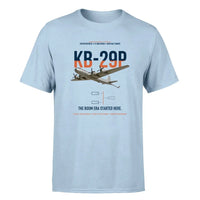 Thumbnail for KB-29P SUPERFORTRESS design on light blue double-side t-shirt, single-side print