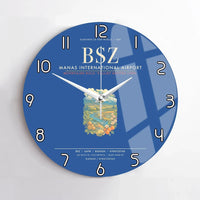 Thumbnail for Manas International Airport Bishkek BSZ Wall-Clock No-Frame - Blue