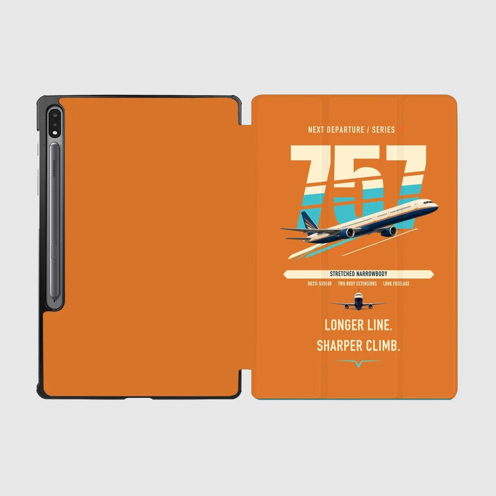 Boeing 757-300 design on orange samsung tablet tablet case