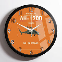 Thumbnail for AgustaWestland AH-129D Mangusta design on orange framed wall clock