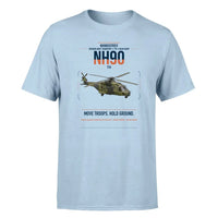 Thumbnail for NHIndustries NH90 TTH design on light blue t-shirt, single-side print
