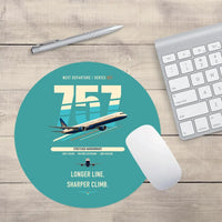 Thumbnail for Boeing 757-300 design on turquoise round mouse pad