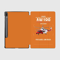 Thumbnail for Leonardo AW189 design on orange samsung tablet tablet case