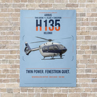Thumbnail for Airbus H135 vertical canvas print - no frame - light blue background