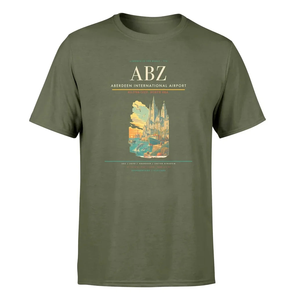 Aberdeen Airport (ABZ) Premium T-Shirt Green Army