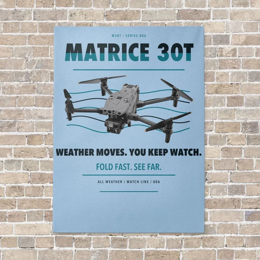 DJI Matrice 30T vertical canvas print - no frame - light blue background