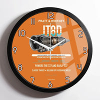 Thumbnail for JT8D design on orange framed wall clock