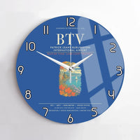 Thumbnail for Patrick Leahy Burlington International Airport BTV Wall-Clock No-Frame - Blue
