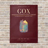 Thumbnail for Manohar International Airport Mopa GOX - Canvas Framed - Dark Red