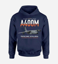 Thumbnail for Airbus A400M Atlas design on navy blue double-side hoodie, single-side print