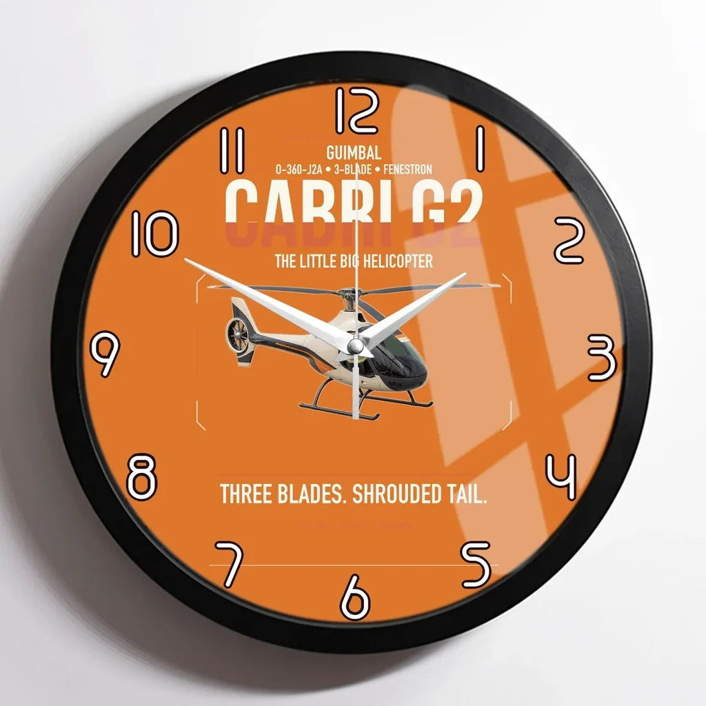 Guimbal Cabri G2 design on orange framed wall clock