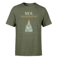 Thumbnail for Mandalay International Airport (MDL) T-Shirt single-side front print in Green Army | mandalay-international-airport-mdl-double-side-t-shirt
