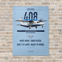 Thumbnail for Cessna 408 SkyCourier vertical canvas print - no frame - light blue background