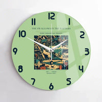 Thumbnail for VINTAGE G4269 - The Swallows In The Rafters - Designed Wall Clocks design on lightgreen no-frame