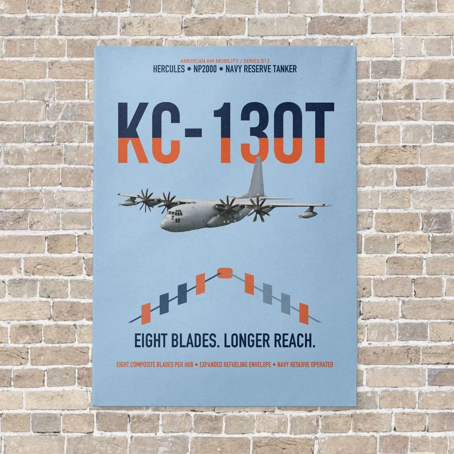 KC-130T NP2000 vertical canvas print - no frame - light blue background