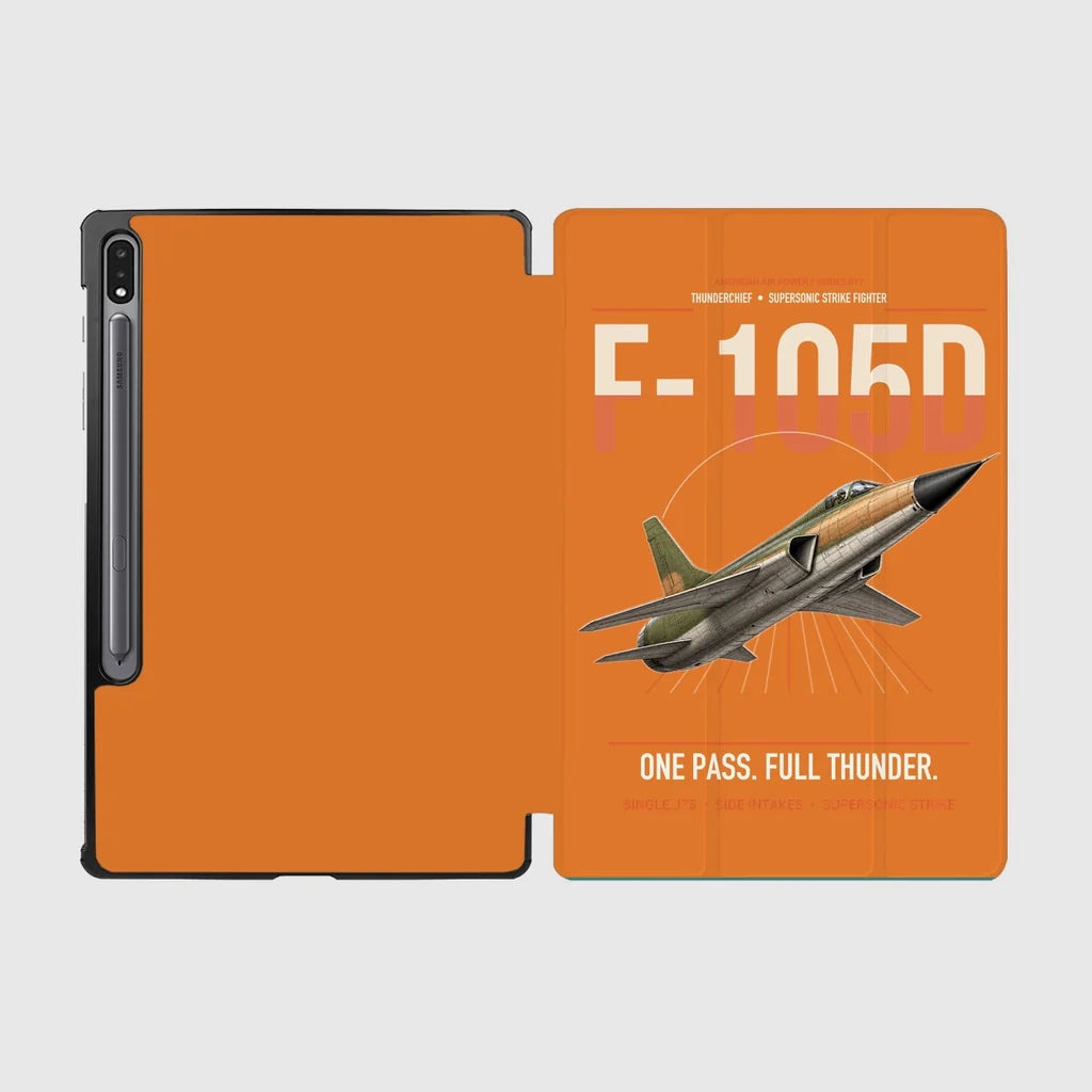 F-105D Thunderchief design on orange samsung tablet tablet case