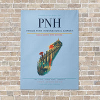 Thumbnail for Phnom Penh International Airport PNH vertical canvas print - no frame - light blue background