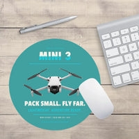 Thumbnail for DJI Mini 3 design on turquoise round mouse pad