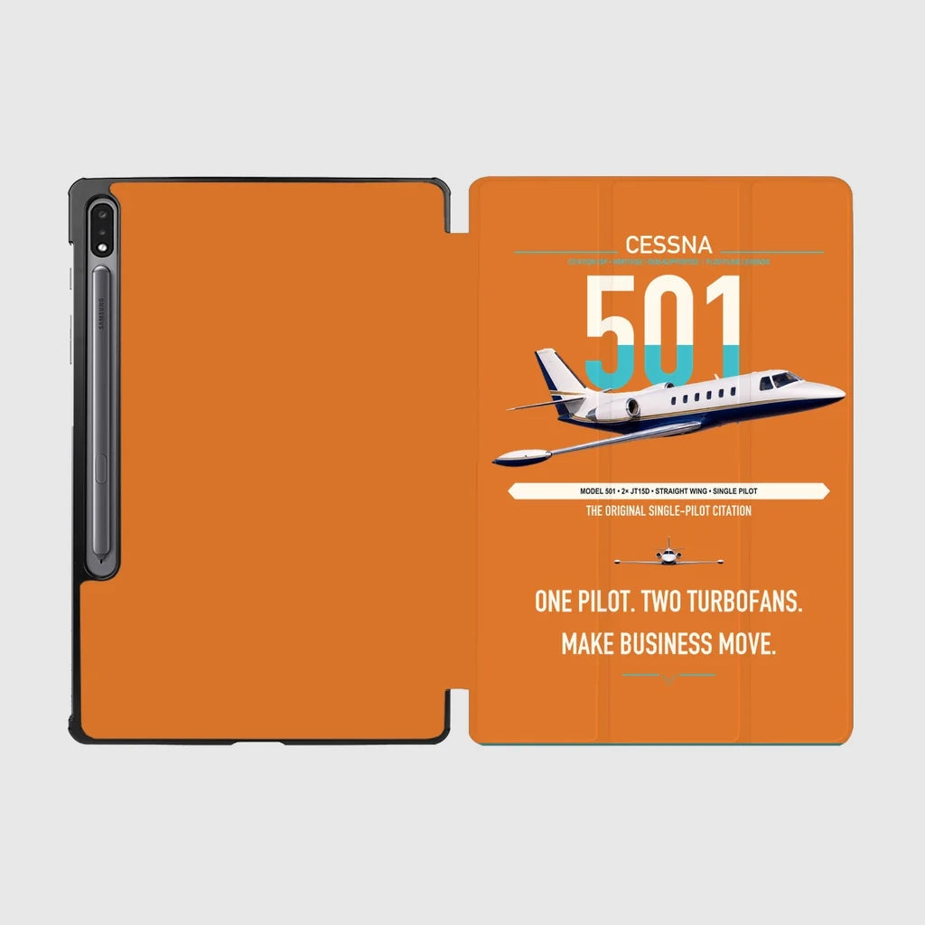 Cessna 501 Citation I SP design on orange samsung tablet tablet case