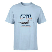 Thumbnail for C-17A Globemaster III design on light blue double-side t-shirt, single-side print