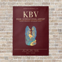 Thumbnail for Krabi International Airport KBV - Canvas Framed - Dark Red