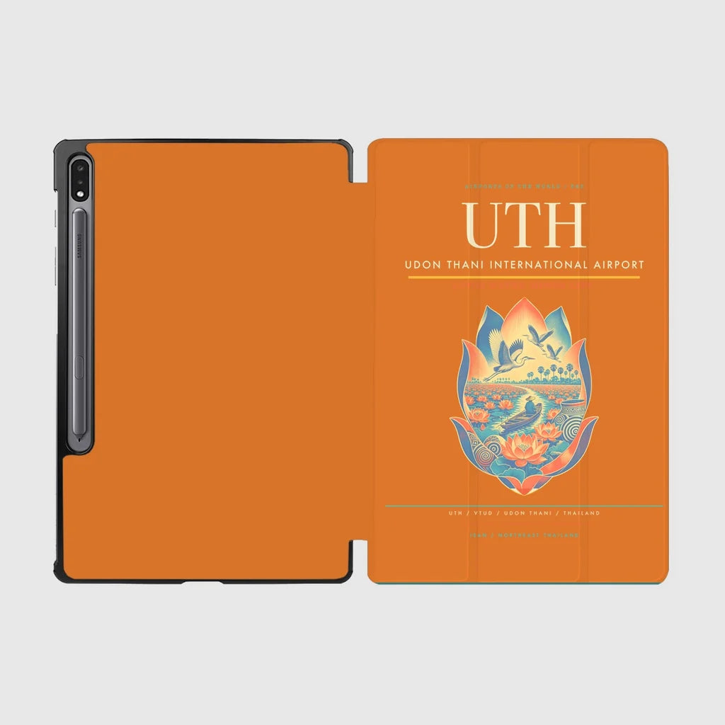 Udon Thani International Airport (UTH) design on orange samsung tablet tablet case