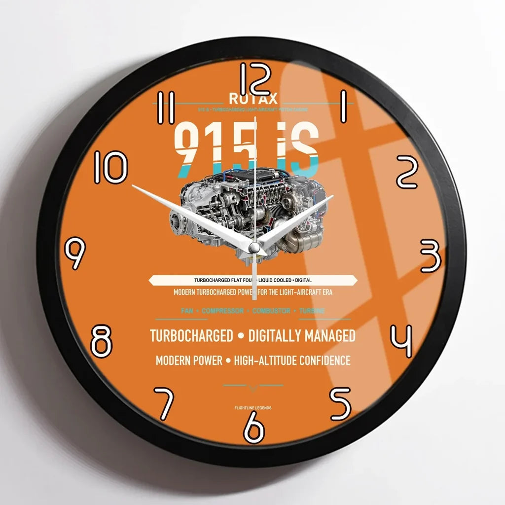 915 iS design on orange framed wall clock