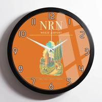 Thumbnail for Weeze Airport (NRN) design on orange framed wall clock