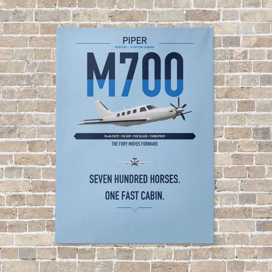 Piper M700 Fury vertical canvas print - no frame - light blue background