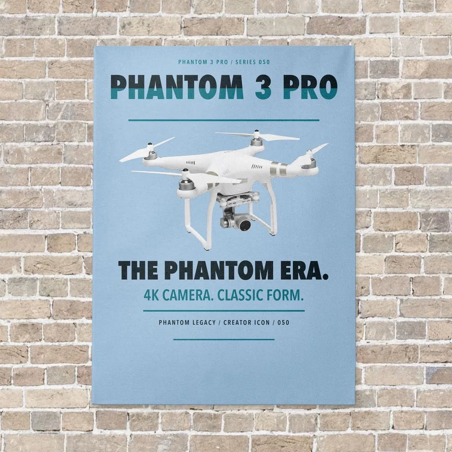 DJI Phantom 3 Professional vertical canvas print - no frame - light blue background