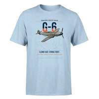 Thumbnail for Messerschmitt Bf 109G-6 design on light blue t-shirt, single-side print