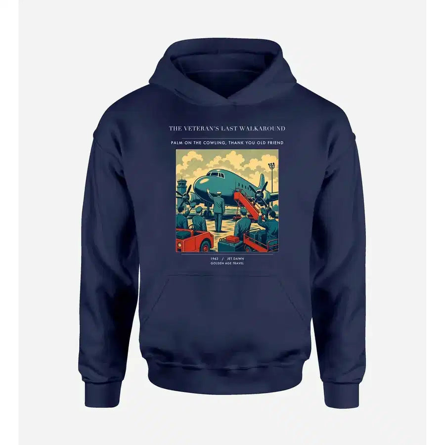 VINTAGE G4453 - The Veteran's Last Walkaround - Premium Hoodie design on navyblue premium