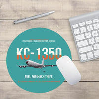 Thumbnail for KC-135Q Blackbird Tanker design on turquoise round mouse pad