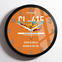 Thumbnail for Canadair CL-415 design on orange framed wall clock
