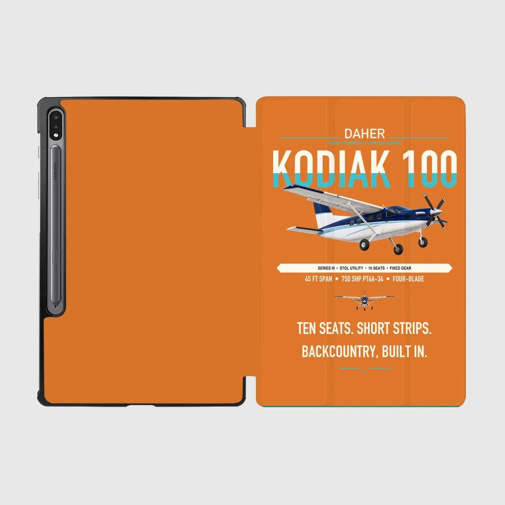 Daher Kodiak 100 Series III design on orange samsung tablet tablet case