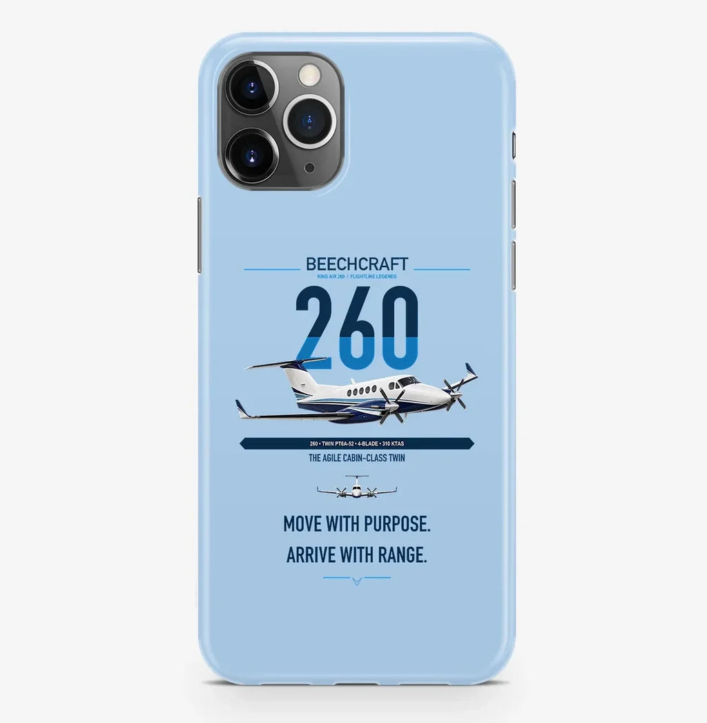Beechcraft King Air 260 design on light blue magsafe iphone case, for iPhone Pro Max