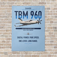 Thumbnail for Daher TBM 960 vertical canvas print - no frame - light blue background