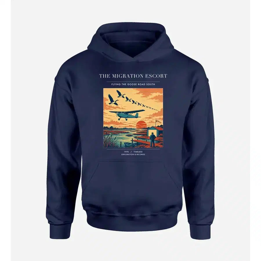 VINTAGE G4448 - The Migration Escort - Premium Hoodie design on navyblue premium