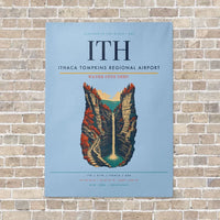 Thumbnail for Ithaca Tompkins Regional Airport ITH vertical canvas print - no frame - light blue background