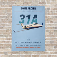 Thumbnail for Bombardier Learjet 31A vertical canvas print - no frame - light blue background