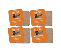 Thumbnail for CF6-50 design on orange 4 pieces set coaster