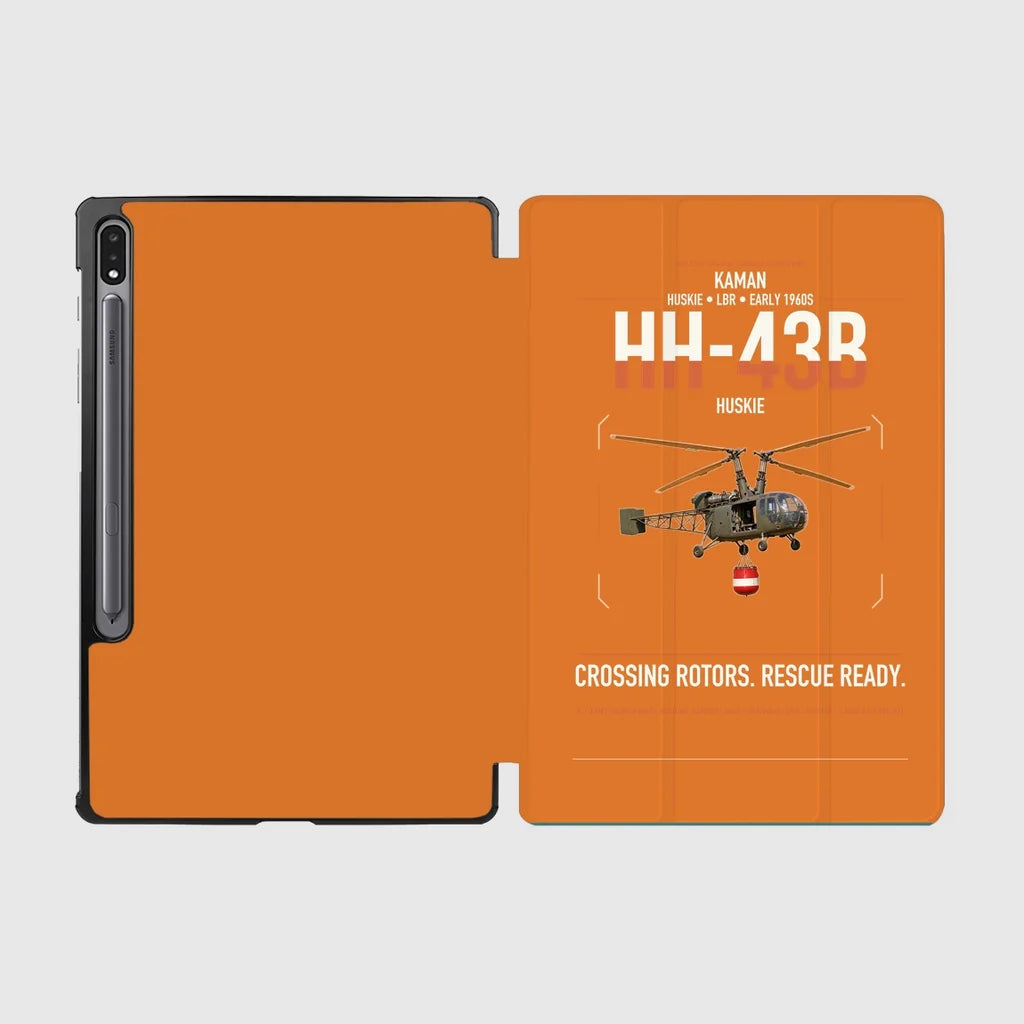 Kaman HH-43B Huskie design on orange samsung tablet tablet case