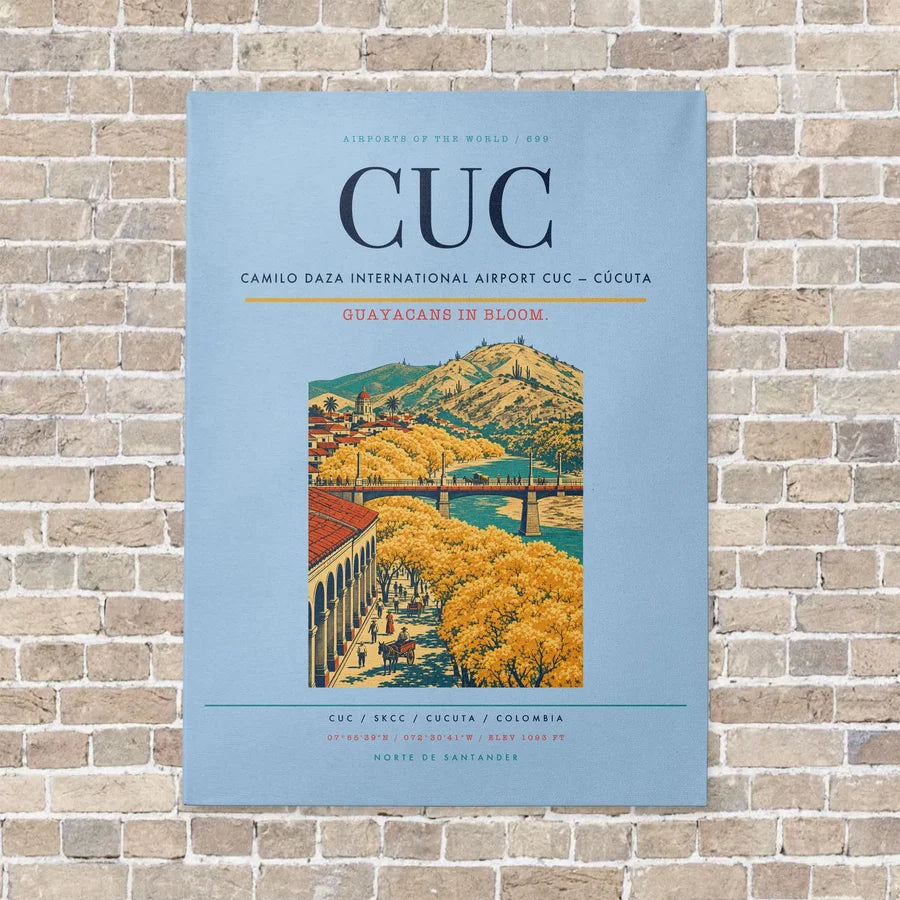 Camilo Daza International Airport CUC — Cúcuta vertical canvas print - no frame - light blue background