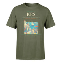 Thumbnail for Kristiansand Airport, Kjevik (KRS) T-Shirt single-side front print in Green Army | kristiansand-airport-kjevik-krs-double-side-t-shirt